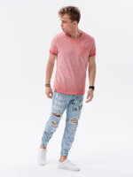 Men's plain t-shirt S1388 - coral