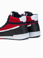 Men's casual sneakers T358 - dark blue/red