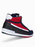 Men's casual sneakers T358 - dark blue/red