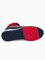 Men's casual sneakers T358 - dark blue/red