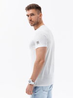 Men's printed cotton t-shirt - white V1 S1749