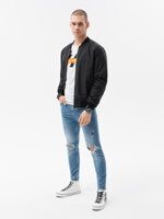 Men's mid-season quilted jacket C538- black