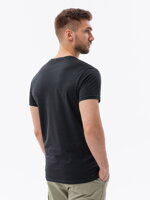 Men's printed cotton t-shirt - black V1 S1751