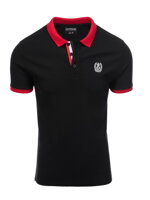Men's polo shirt with contrasting elements - black V5 S1634