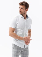 Men's shirt with short sleeves K541 - white