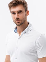 Men's shirt with short sleeves K541 - white