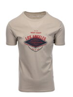 Men's printed t-shirt S1434 V-21D- beige