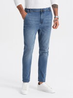 Men's denim pants CARROT FIT - blue V1 OM-PADP-0117