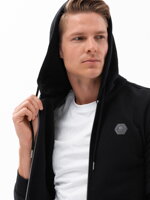 Men's sweatshirt set unbuttoned sweatshirt + pants - black V2 Z62