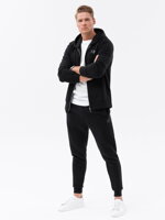 Men's sweatshirt set unbuttoned sweatshirt + pants - black V2 Z62