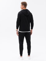 Men's sweatshirt set unbuttoned sweatshirt + pants - black V2 Z62