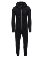 Men's sweatshirt set unbuttoned sweatshirt + pants - black V2 Z62