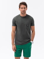 Men's cotton t-shirt with pocket - graphite V11 S1743