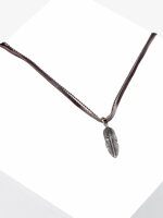 Men's necklace on the leather strap A354