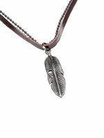 Men's necklace on the leather strap A354