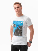 Men's printed t-shirt S1434 V-5A- white