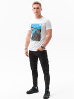 Men's printed t-shirt S1434 V-5A- white