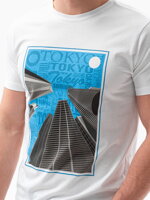 Men's printed t-shirt S1434 V-5A- white