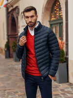 Men's mid-season quilted jacket C528 - navy