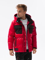 Men's mid-season quilted jacket C457 - red