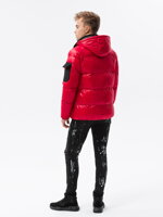Men's mid-season quilted jacket C457 - red