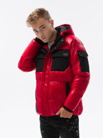 Men's mid-season quilted jacket C457 - red
