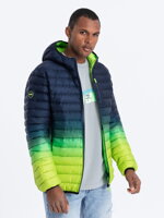 Men's mid-season quilted jacket C319 - navy/green