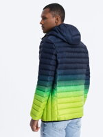Men's mid-season quilted jacket C319 - navy/green