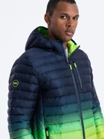 Men's mid-season quilted jacket C319 - navy/green