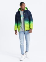 Men's mid-season quilted jacket C319 - navy/green