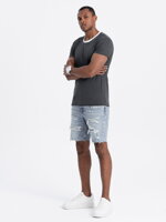 Men's plain t-shirt S1385 - dark grey