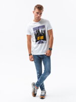 Men's printed t-shirt S1434 V-4A- white