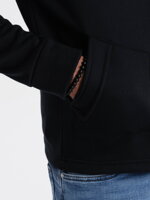 Men's button-down sweatshirt with collar - black V6 OM-SSZP-22FW-013