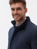 Pánsky elegantný kabát C430 - tmavomodrý