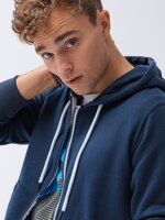 Men's zip-up sweatshirt B977 - navy V
