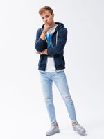 Men's zip-up sweatshirt B977 - navy V