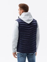 Men's quilted vest - dark blueV54