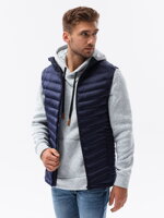 Men's quilted vest - dark blueV54