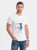 Men's printed cotton t-shirt - white V1 S1737
