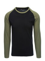Men's Longsleeve with Reglan Sleeve - Black and Olive V3 L155