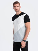 Men's t-shirt - black/grey melange S1627