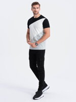 Men's t-shirt - black/grey melange S1627