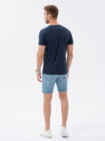 Men's printed cotton t-shirt - navy blue V3 S1749