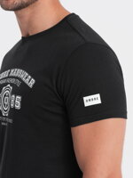 Men's printed cotton t-shirt - black V2 S1748