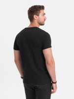 Men's printed cotton t-shirt - black V2 S1748