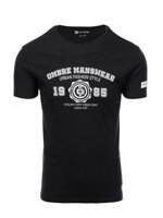 Men's printed cotton t-shirt - black V2 S1748