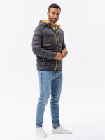 Men's mid-season quilted jacket C372 - grey