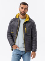 Men's mid-season quilted jacket C372 - grey