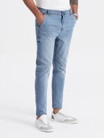 Men's denim pants CARROT FIT - light blue V2 OM-PADP-0117