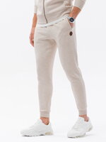Men's sweatshirt set unbuttoned sweatshirt + pants - cream melange V1 Z62